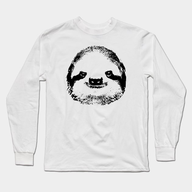 Black and White Sloth Long Sleeve T-Shirt by wanungara